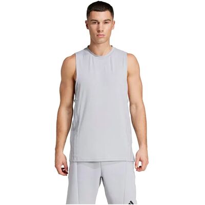 Adidas Designed For Training 3 Stripes Sleeveless T-shirt Halo Silver M Men Adidas Designed For Training 3 Stripes Sleeveless T-shirt Halo Silver M Men