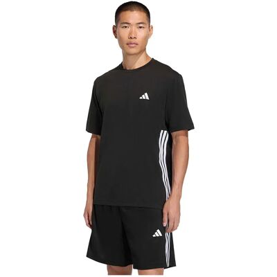 Adidas Workout Essentials Feelready 3 Stripes Short Sleeve T-shirt Black / White L Men Adidas Workout Essentials Feelready 3 Stripes Short Sleeve T-shirt Black / White L Men