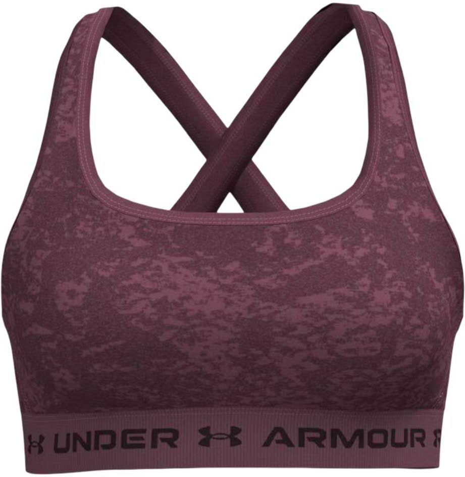 Under Armour Crossback Print Medium Impact Sports Bra Red S Women