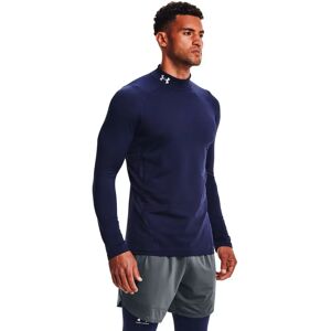 Under Armour Coldgear Armour Fitted Mock Long Sleeve T-shirt Midnight Navy / White 2XL Men Under Armour Coldgear Armour Fitted Mock Long Sleeve T-shirt Midnight Navy / White 2XL Men