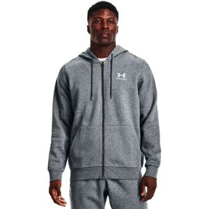 Under Armour Essential Fleece Full Zip Sweatshirt Pitch Gray Medium Heather / White L Men Under Armour Essential Fleece Full Zip Sweatshirt Pitch Gray Medium Heather / White L Men