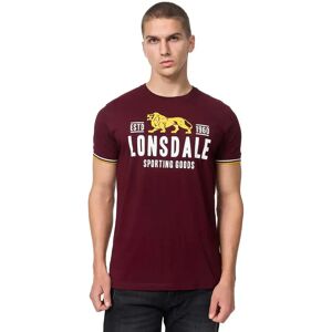 Lonsdale Blagh Short Sleeve T-shirt Oxblood / Yellow / White 2XL Men Lonsdale Blagh Short Sleeve T-shirt Oxblood / Yellow / White 2XL Men