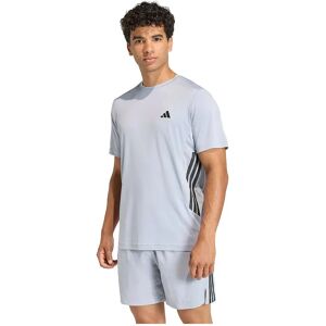 Adidas Tech Essentials Workout 3 Stripes Short Sleeve T-shirt Halo Silver L Men Adidas Tech Essentials Workout 3 Stripes Short Sleeve T-shirt Halo Silver L Men