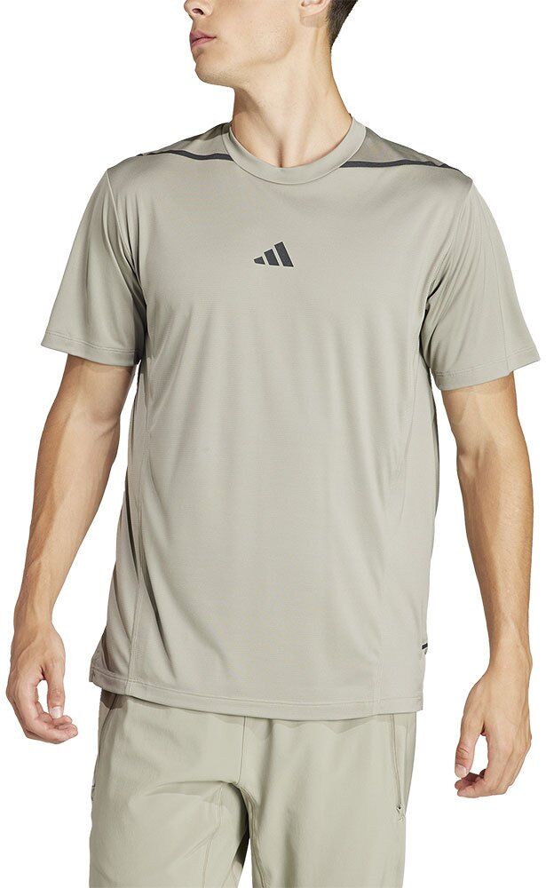 Adidas Designed For Training Adistrong Workout Short Sleeve T-shirt Silver Pebble / Black M Men