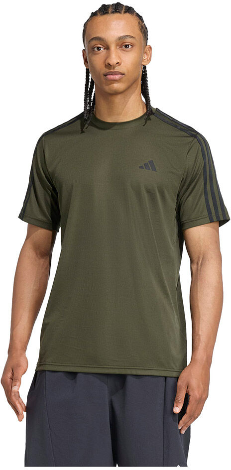 Adidas Train Essentials 3 Stripes Training Short Sleeve T-shirt Night Cargo / Black S Men