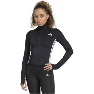 Adidas Workout Essentials Zip Through 3 Stripes Full Zip Sweatshirt Black / White 2XL Women Adidas Workout Essentials Zip Through 3 Stripes Full Zip Sweatshirt Black / White 2XL Women