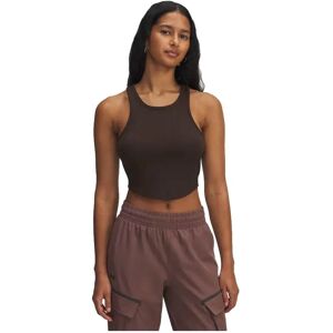 Under Armour Rival Rib Sleeveless T-shirt Brown / White XL Women Under Armour Rival Rib Sleeveless T-shirt Brown / White XL Women