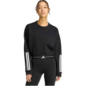Adidas Hyperglam 3 Stripes Cropped Crewneck Sweatshirt Black S Women Adidas Hyperglam 3 Stripes Cropped Crewneck Sweatshirt Black S Women