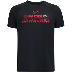 Under Armour Tech Split Wordmark Short Sleeve T-shirt Black / Red 10-12 Years Boys Under Armour Tech Split Wordmark Short Sleeve T-shirt Black / Red 10-12 Years Boys