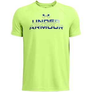 Under Armour Tech Split Wordmark Short Sleeve T-shirt Morph Green / Tech Blue 7 Years Boys Under Armour Tech Split Wordmark Short Sleeve T-shirt Morph Green / Tech Blue 7 Years Boys