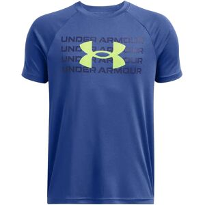 Under Armour Tech Wordmark Logo Short Sleeve T-shirt Tech Blue / Midnight Navy / Morph Green 8 Years Boys Under Armour Tech Wordmark Logo Short Sleeve T-shirt Tech Blue / Midnight Navy / Morph Green 8 Years Boys