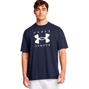 Under Armour Heavyweight Oversized Branded Short Sleeve T-shirt Midnight Navy / White XL Men Under Armour Heavyweight Oversized Branded Short Sleeve T-shirt Midnight Navy / White XL Men