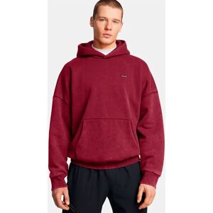 Under Armour Icon Heavyweight Fleece Wash Oversized Hoodie Cardinal / White M Men Under Armour Icon Heavyweight Fleece Wash Oversized Hoodie Cardinal / White M Men