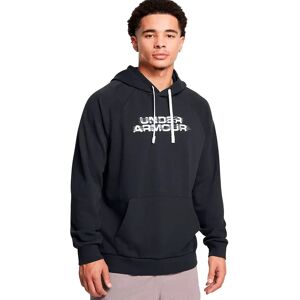 Under Armour Rival Fleece Textured Coldgear Hoodie Black / White S Men Under Armour Rival Fleece Textured Coldgear Hoodie Black / White S Men