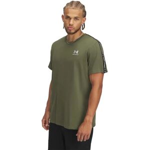 Under Armour Icon Heavyweight Taping Short Sleeve T-shirt Marine OD Green / White L Men Under Armour Icon Heavyweight Taping Short Sleeve T-shirt Marine OD Green / White L Men