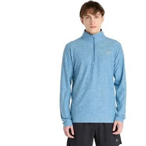 New Balance Space Dye Half Zip Long Sleeve T-shirt Blue M Men New Balance Space Dye Half Zip Long Sleeve T-shirt Blue M Men
