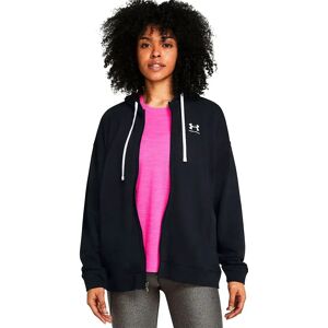 Under Armour Rival Terry Oversized Full Zip Sweatshirt Black / Black / White XS Women Under Armour Rival Terry Oversized Full Zip Sweatshirt Black / Black / White XS Women