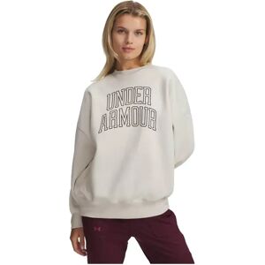 Under Armour Rival Fleece Oversized Varsity Crew Sweatshirt White / Black S Women Under Armour Rival Fleece Oversized Varsity Crew Sweatshirt White / Black S Women
