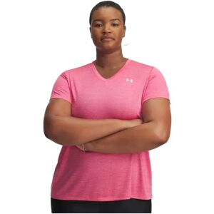Under Armour Tech Twist Ssv Plus Short Sleeve T-shirt Pink / White 1X Women Under Armour Tech Twist Ssv Plus Short Sleeve T-shirt Pink / White 1X Women