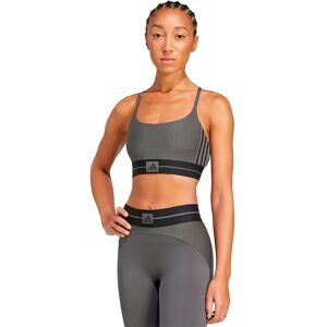 Adidas Hyperglam Rib Bralette Low Impact Sports Bra Grey Six / Black XS Women Adidas Hyperglam Rib Bralette Low Impact Sports Bra Grey Six / Black XS Women