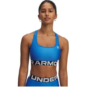 Under Armour Heatgear Branded Medium Impact Sports Bra Blue / White XS Women Under Armour Heatgear Branded Medium Impact Sports Bra Blue / White XS Women