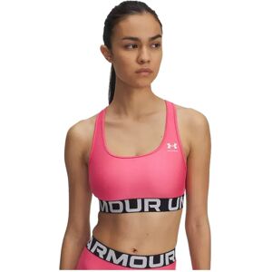 Under Armour Heatgear Branded Medium Impact Sports Bra Pink / White S Women Under Armour Heatgear Branded Medium Impact Sports Bra Pink / White S Women