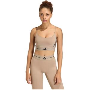 Adidas Hyperglam 3 Stripes Low Impact Sports Bra Chalky Brown XL Women Adidas Hyperglam 3 Stripes Low Impact Sports Bra Chalky Brown XL Women