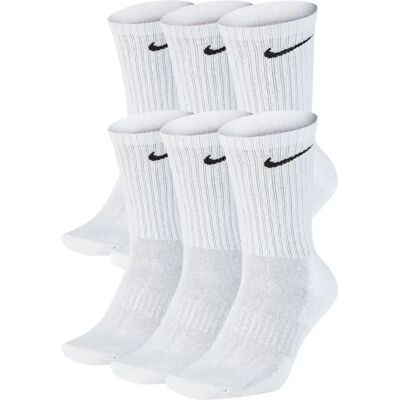 Nike Everyday Cushion Band Crew Socks 6 Pairs White / Black UK 11-14.5 Men Nike Everyday Cushion Band Crew Socks 6 Pairs White / Black UK 11-14.5 Men