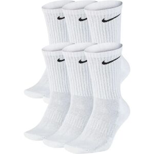 Nike Everyday Cushion Band Crew Socks 6 Pairs White / Black UK 5-8 Men Nike Everyday Cushion Band Crew Socks 6 Pairs White / Black UK 5-8 Men