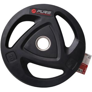 Pure2improve Rubber Coated 20kg Plate Black 20 kg unisex Pure2improve Rubber Coated 20kg Plate Black 20 kg unisex