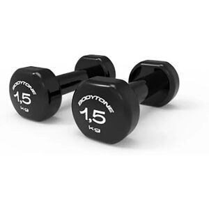 Bodytone Vinyl Coated Dumbell 1.5kg 2 Units Black 1.5 kg unisex Bodytone Vinyl Coated Dumbell 1.5kg 2 Units Black 1.5 kg unisex