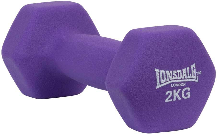 Lonsdale Fitness Weights Neoprene Coated Dumbbell 2kg 1 Unit Purple 2 kg unisex