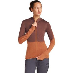 Icebreaker Merino 200 Realfleece Descender Full Zip Sweatshirt Dusty Clay / Carob / Colourblock M Women