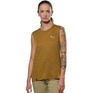 Salewa Eagle Minilogo Am Sleeveless T-shirt Gold / Brown 2XS Women Salewa Eagle Minilogo Am Sleeveless T-shirt Gold / Brown 2XS Women