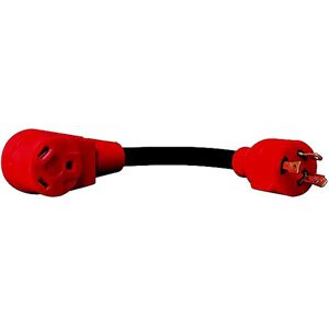 Valterra Dogbone Style 360a Male-50a Rv Female Plug Adapter Black / Red One Size unisex Valterra Dogbone Style 360a Male-50a Rv Female Plug Adapter Black / Red One Size unisex