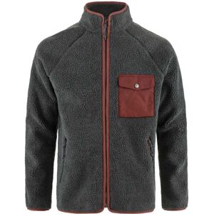 Fjällräven Vardag Pile Full Zip Fleece Dark Grey / Maroon 2XL Men Fjällräven Vardag Pile Full Zip Fleece Dark Grey / Maroon 2XL Men