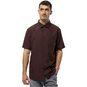 Jack Wolfskin El Dorado Short Sleeve Shirt Dark Mahogany Check S Men Jack Wolfskin El Dorado Short Sleeve Shirt Dark Mahogany Check S Men