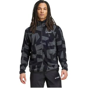 Adidas Terrex Multi Printed Full Zip Fleece Black / Carbon S Men Adidas Terrex Multi Printed Full Zip Fleece Black / Carbon S Men