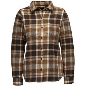 Black Diamond Project Heavy Flannel Long Sleeve Shirt Bark Brown / Off White Plaid L Women Black Diamond Project Heavy Flannel Long Sleeve Shirt Bark Brown / Off White Plaid L Women