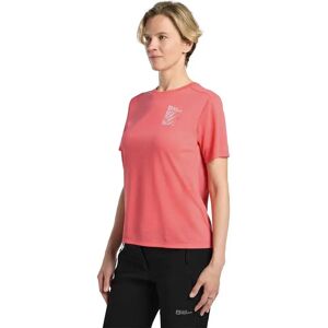 Jack Wolfskin Vonnan Graphic Short Sleeve T-shirt Explore Sunset Coral XS Women Jack Wolfskin Vonnan Graphic Short Sleeve T-shirt Explore Sunset Coral XS Women