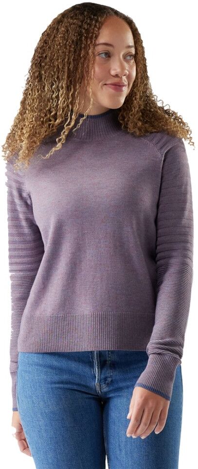 Smartwool Edgewood Mock Neck Sweater Chalk Violet Heather M Women