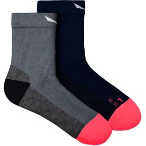 Salewa Mtn Trainer Half Long Socks Medium Grey Melange / Navy Blazer / Fluo Coral UK 8-9.5 Women Salewa Mtn Trainer Half Long Socks Medium Grey Melange / Navy Blazer / Fluo Coral UK 8-9.5 Women