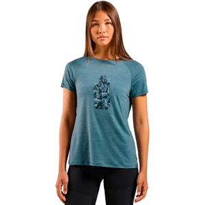 Odlo Merino 130 Short Sleeve Base Layer Provincial Blue Melange M Women Odlo Merino 130 Short Sleeve Base Layer Provincial Blue Melange M Women
