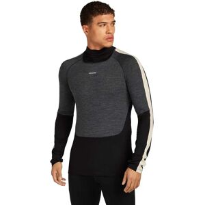 Icebreaker Merino 200 Oasis+ High Neck Long Sleeve Base Layer Black / Jet Heather / Undyed / Cb M Men Icebreaker Merino 200 Oasis+ High Neck Long Sleeve Base Layer Black / Jet Heather / Undyed / Cb M Men