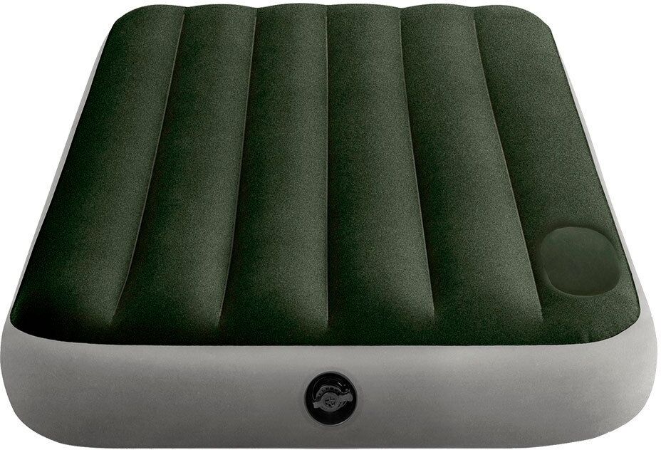 Intex Downy Fiber-tech Single With Foot Pump Mattress Green / Grey 99 x 191 x 25 cm unisex