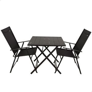Aktive 61149 Table+2 Armchairs Folding Outdoor Set Black One Size unisex Aktive 61149 Table+2 Armchairs Folding Outdoor Set Black One Size unisex