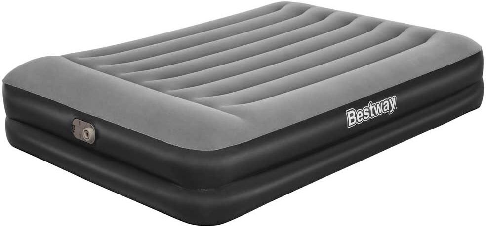 Bestway Tritech Queen Built-in Pump Double Air Bed Grey 203x152x46cm unisex