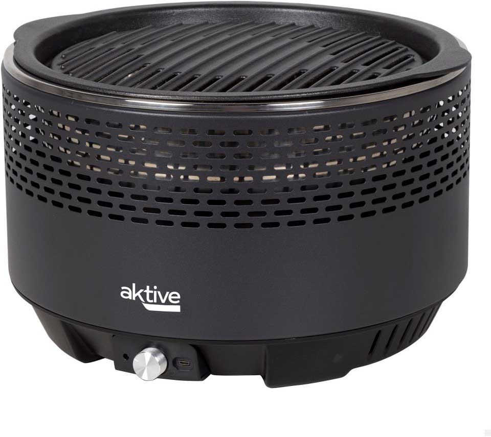 Aktive Smokeless Round Barbecue Black 31 cm unisex