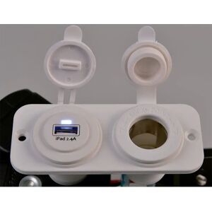 Talamex Doulbe Flush Frame With Usb 2.4a&standard Socket White One Size unisex Talamex Doulbe Flush Frame With Usb 2.4a&standard Socket White One Size unisex