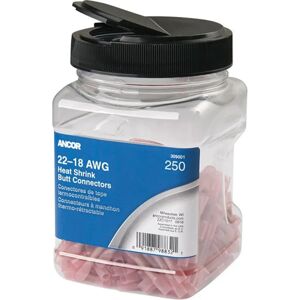 Ancor Adhesive Lined Heat Shrink Butt Connector 22-18 250 Units Red One Size unisex Ancor Adhesive Lined Heat Shrink Butt Connector 22-18 250 Units Red One Size unisex